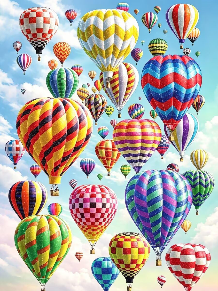 5D Montgolfière Diamond Painting Adulte Ronde Diamond Peinture 60x80cm-1472