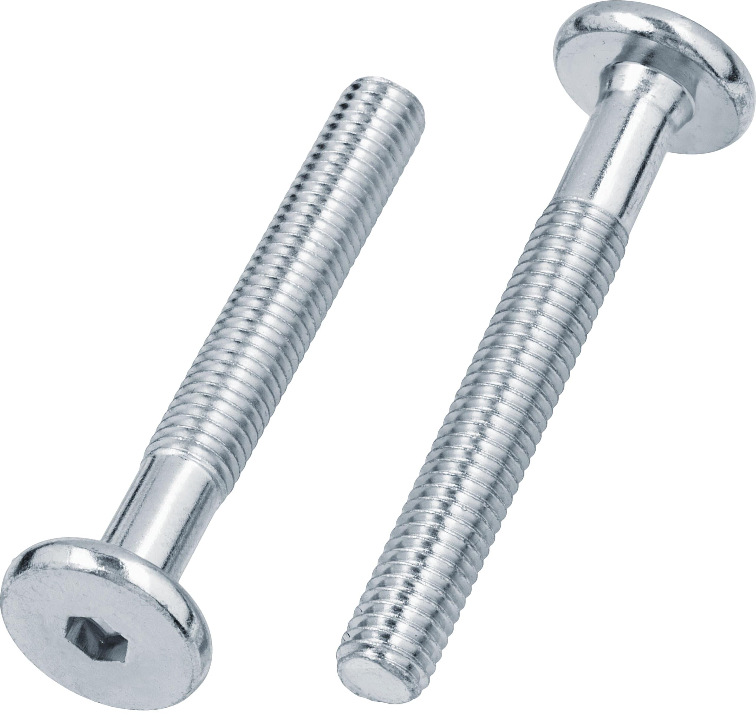 M6 (6mm x 90mm/45mm) (Pack of 100) Silver Flat Head Furniture Screw Hex Drive Socket 4.8 Zinc Plated Steel with Metric Thread Partially Threaded Bolts for Furniture Cots Beds Crib N04-05AB