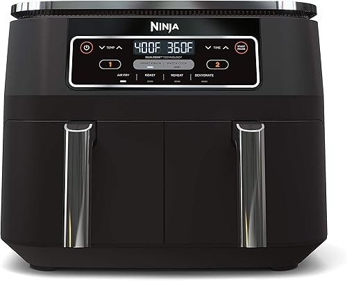 Miniatura 2 de Ninja DZ100 Foodi - Freidora de aire 4 en 1, 8 cuartos de galón, 2 cestas con tecnología DualZone, renovada, DZ201, Ninja DZ201, 8 cuartos de galón
