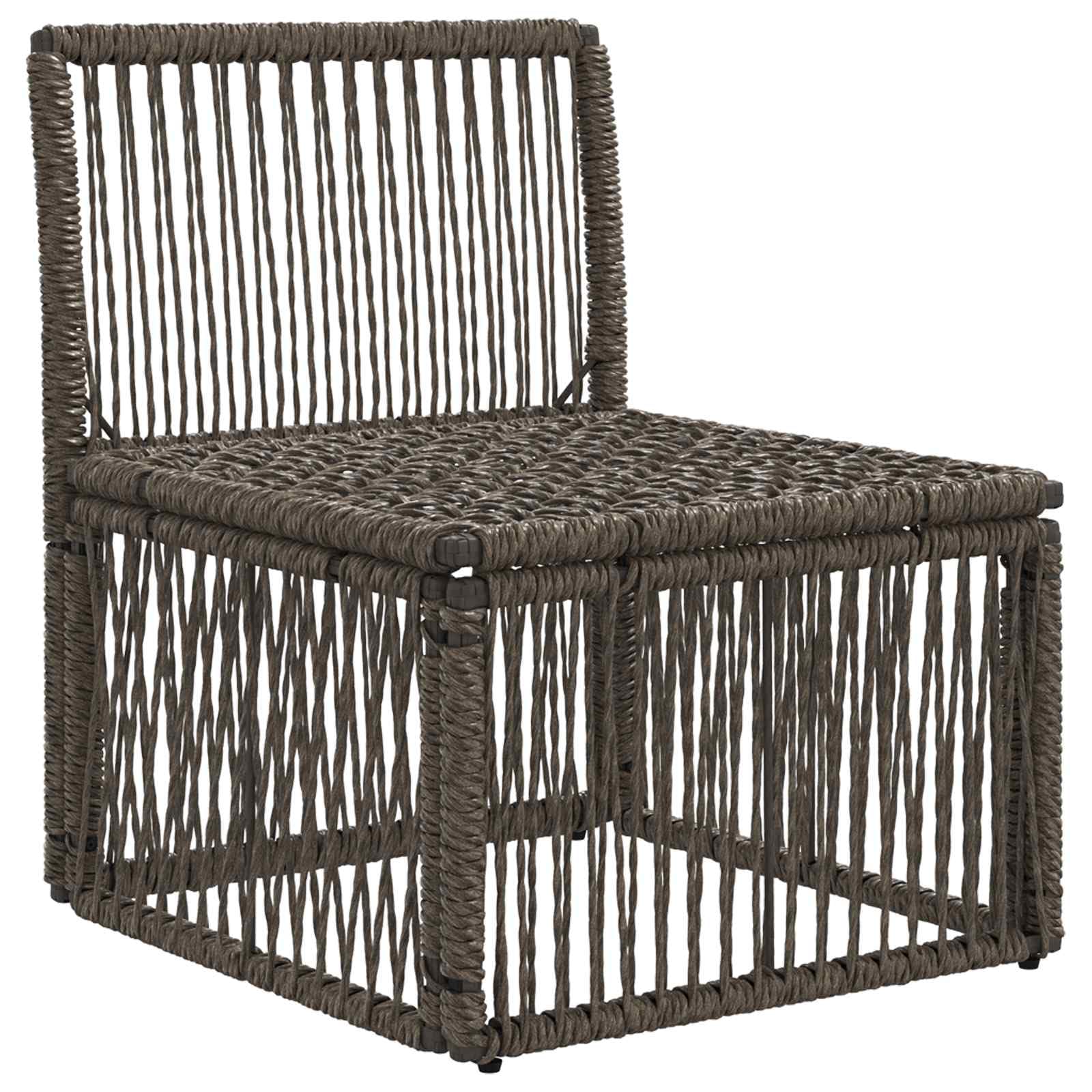 Hothingwell Sofa ogrodowa Polyrattan Grey Unit | Zdejmowane pokrowce nadające się do prania, rama ze stali proszkowej, wygodna wyściółka piankowa
