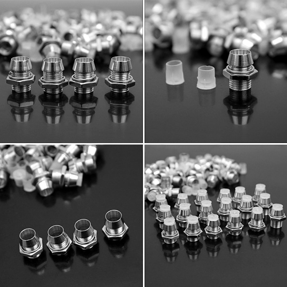 50 Supports LED Argent 5mm - Pour Panneau Affichage, Installation Facile - Base, Bague, Écrou Et Bouchon Inclus