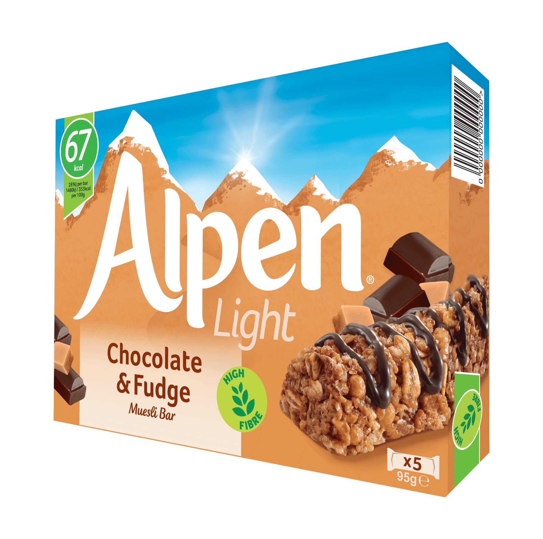 Alpen Light Chocolate And Fudge Bar 5X21g
