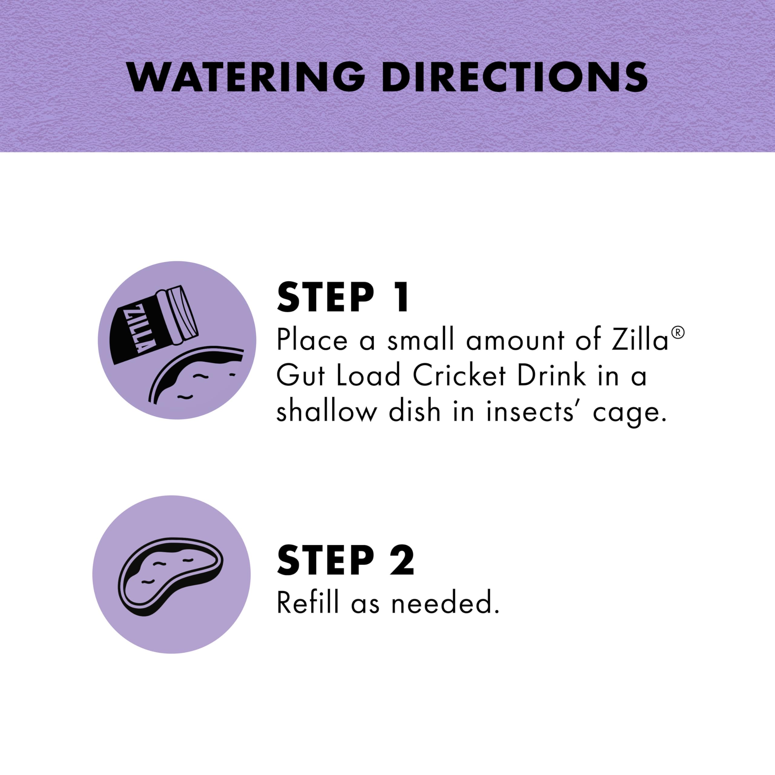 Curated visual reference: Cricket Gut Loading Formaldehyde Free Materials Reference: Cricket Food Zilla Gut Load Cricket Drink 16 Fluid Ounces