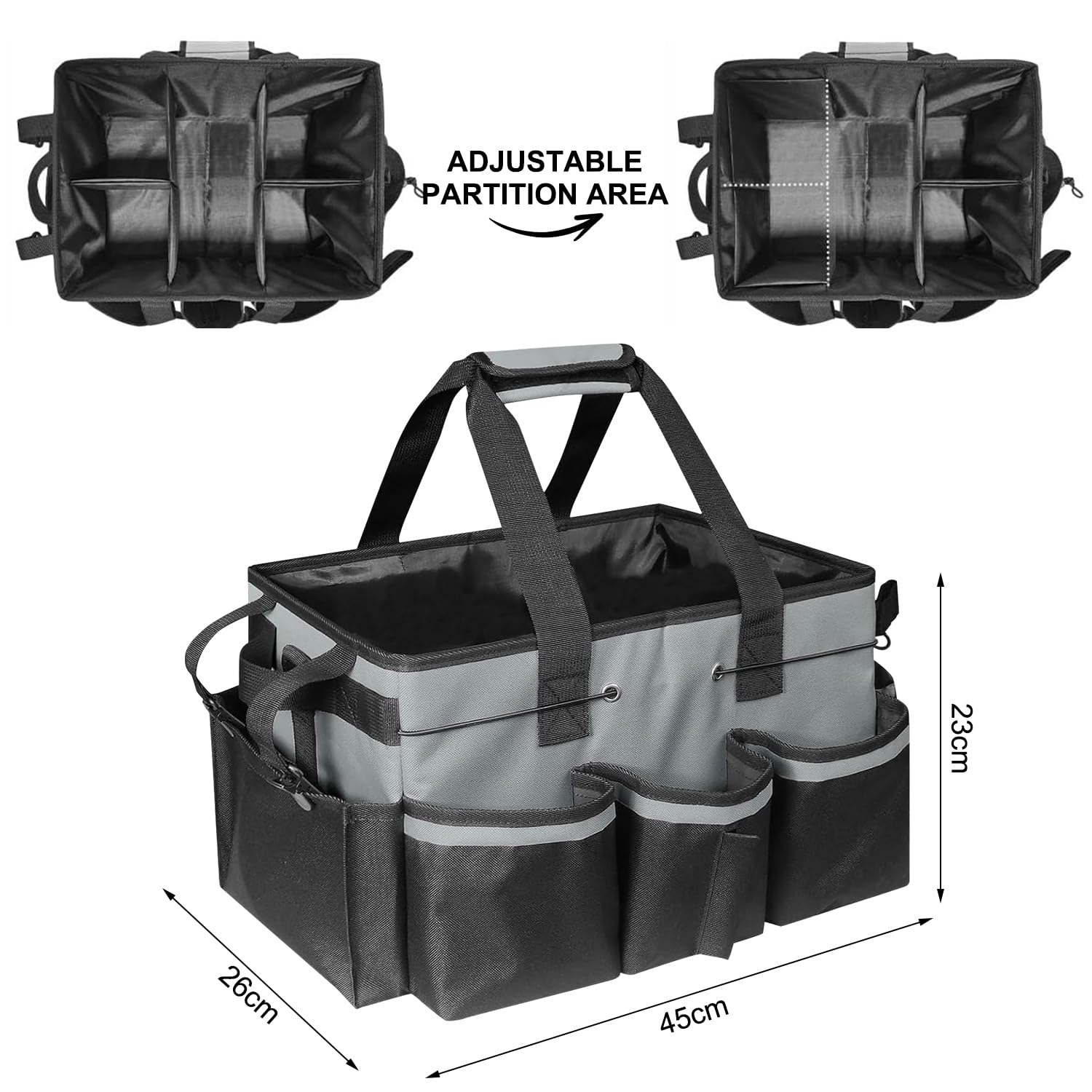Bolsa de limpieza, organizador de suministros de limpieza con asa, organizador de herramientas de limpieza para el hogar, coche y jardín