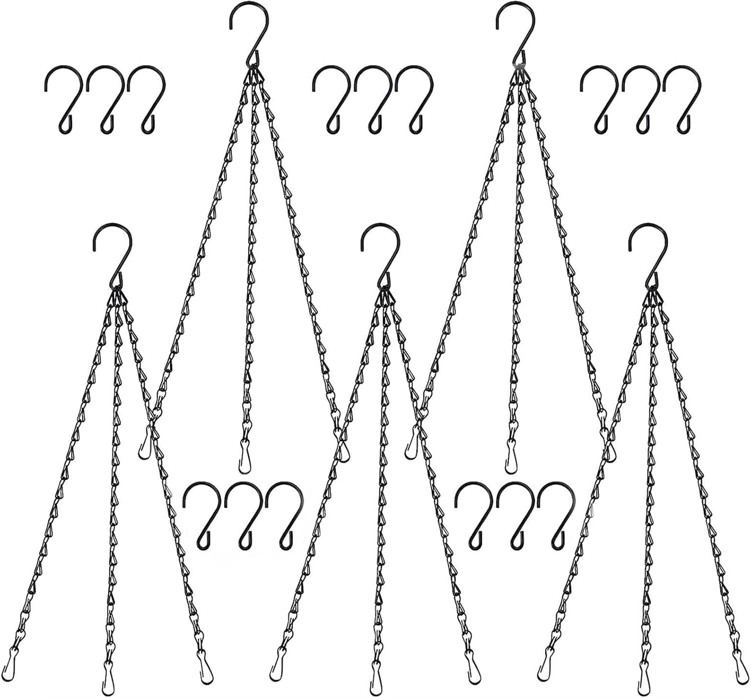 ZJWZSLI 5 Pack Hanging Baskets Chains 20 Inches 3 Leads