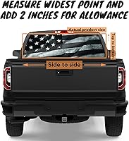 Vista 2 de Calcomanía de vinilo perforado para ventana trasera, bandera estadounidense blanca y negra para camión, automóvil, SUV, camioneta, decoración