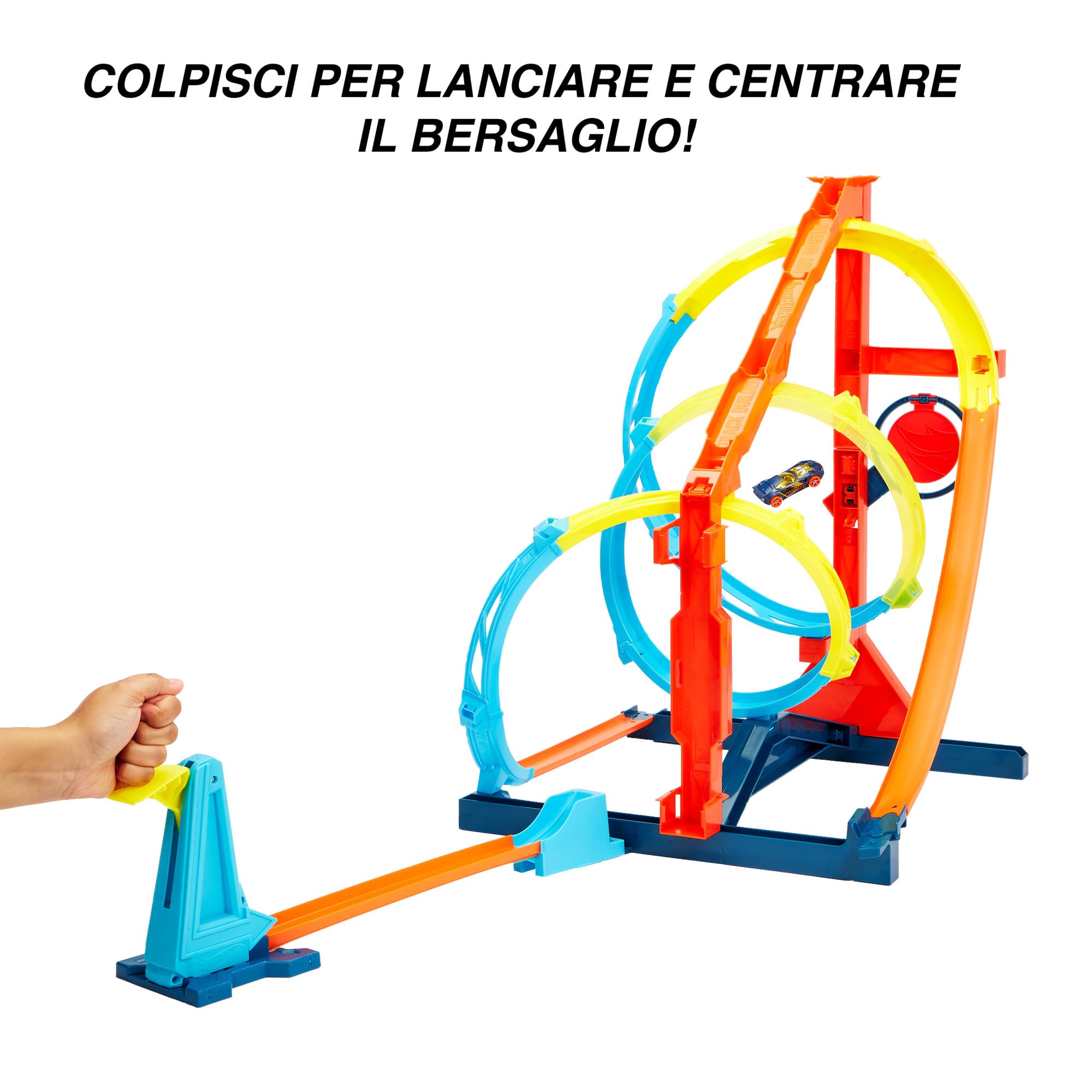 Hot Wheels - Track Builder Unlimited Vortice Estremo playset, con pista a elica, include 1 macchinina Hot Wheels, Giocattolo per Bambini 6+ Anni, HDX79
