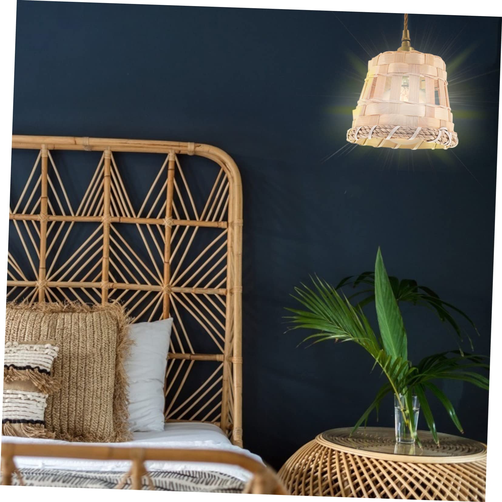 VILLCASE 2 Set Paralume Bamboo Naturale Per Lampada Sospensione Copertura Rustica Per Camera Ristorante E Da Pranzo 4 Pezzi*2