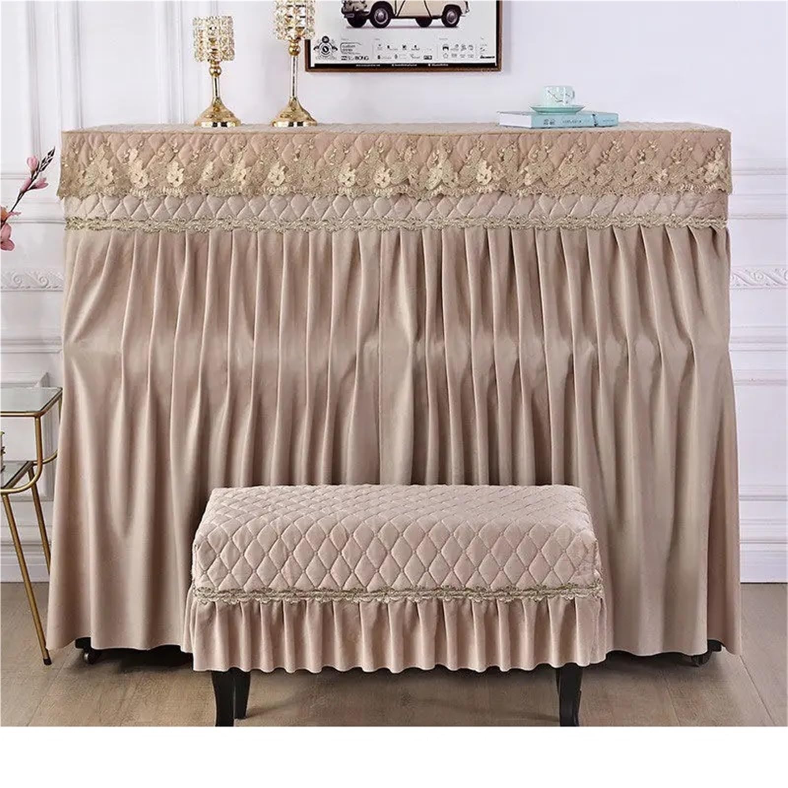 Copertura per Pianoforte Copertura completa for pianoforte, telo in tessuto, copertura antipolvere for pianoforte, mezze coperture in tessuto for pianoforte(Color-02,153x35cm Cover)