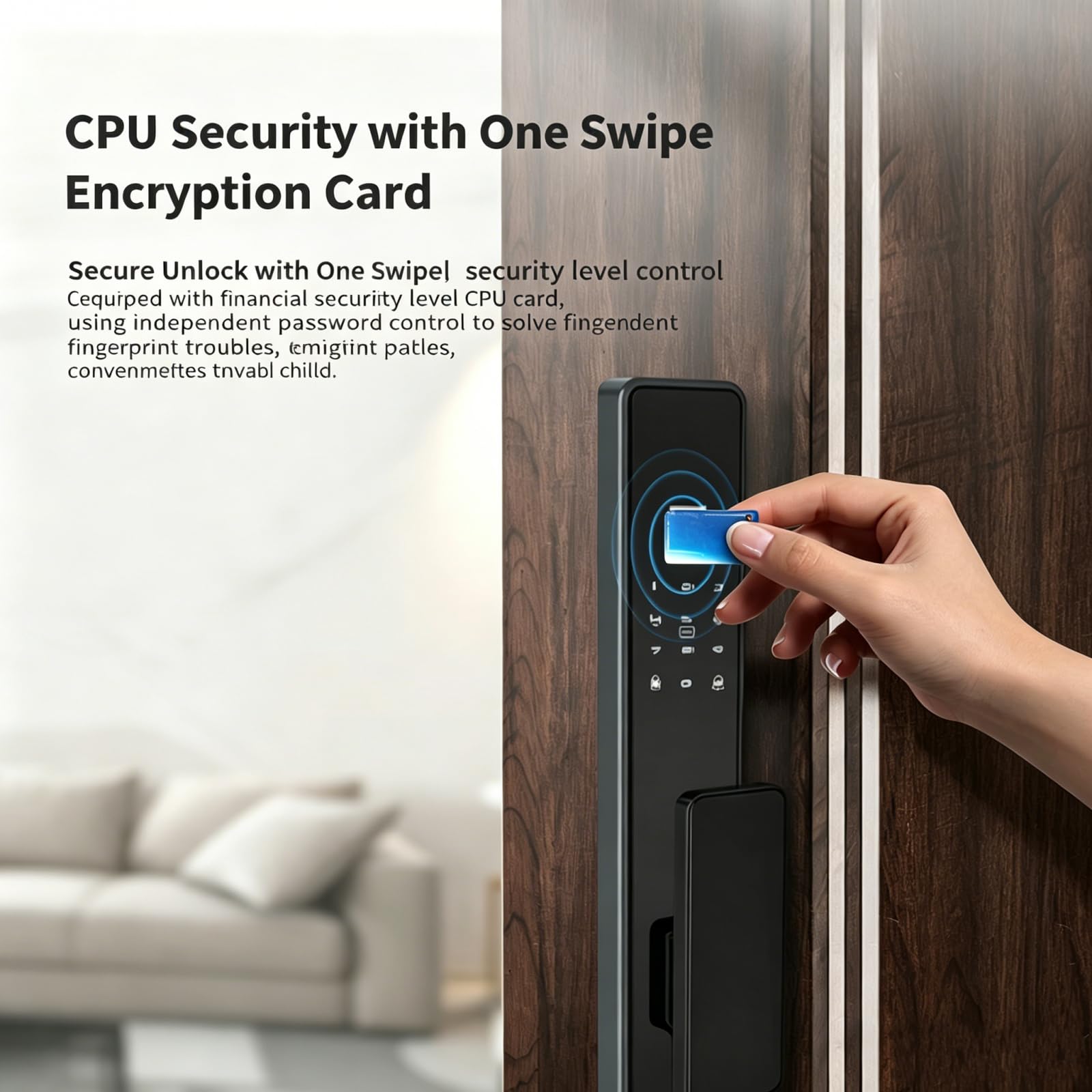 Serrure de porte intelligente avec caméra, empreinte digitale, mot de passe et accès aux cartes – Entrée sans clé pour la sécurité à domicile