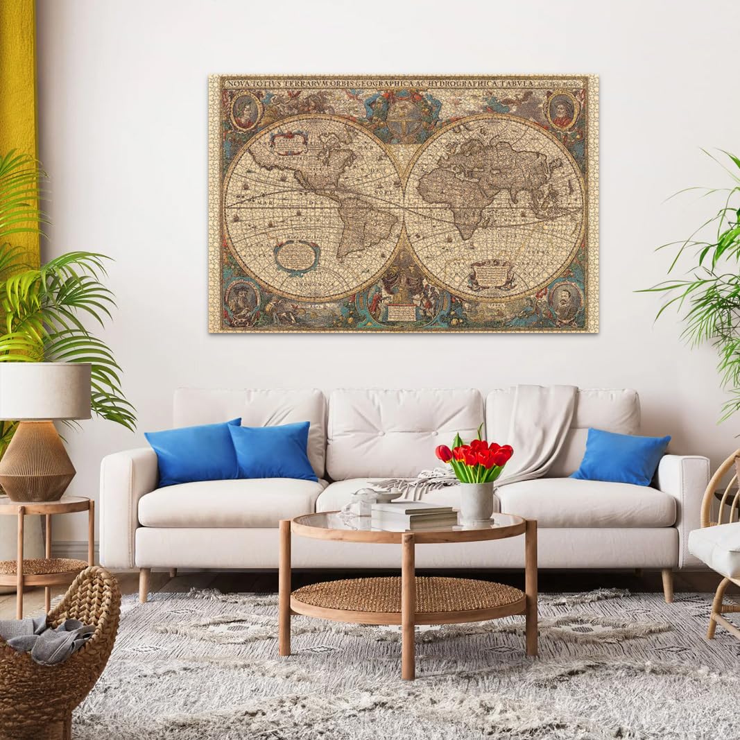 Ravensburger Puzzle 17411 - Historische Weltkarte, Henricus Hondius 1630 - großes 5000 Teile Puzzle für geschichtsinteressierte Puzzle-Fans ab 14 Jahren