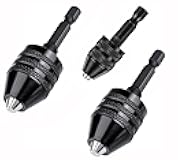 3 Pcs Keyless Drill Chuck Bit 1/4 Inch Hex Shank Keyless Drill Chuck Conversion Tool,0.3-6.5mm&0.3-3.6mm&0.8-8mm Quick Screwdriver Drill Adapter(3pcs)