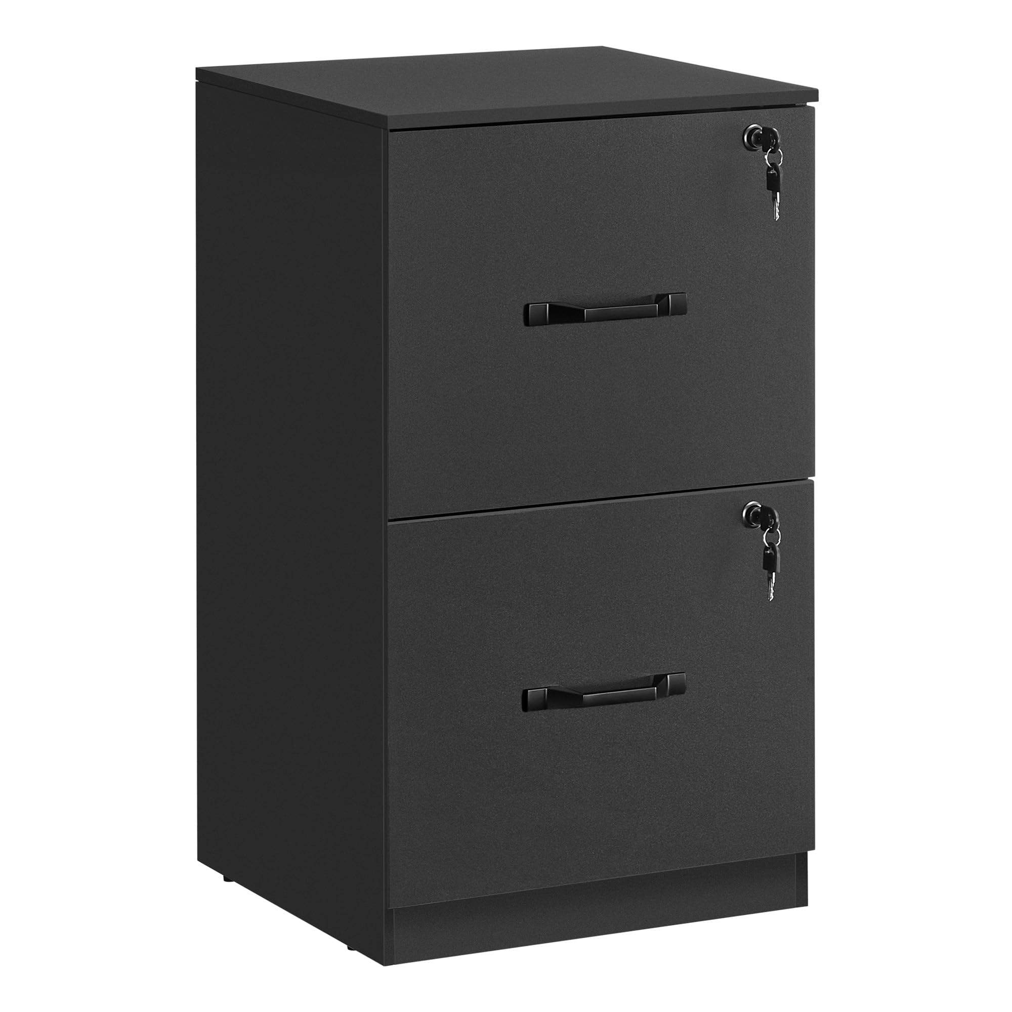 VASAGLE 2 Drawers File Cabinet with Lock, Printer Stand, Office Filing Cabinet Organizer, for A4 and Letter Size Documents, Ink Black UOFC061B16