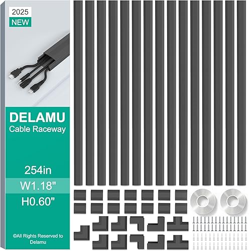 Miniatura 10 de Delamu Cubiertas de Cables para 3-4 Cables en la Pared, Ocultador de Cables de 254 pulgadas, Ocultador de Cables, Ocultador de Alambre Grande,