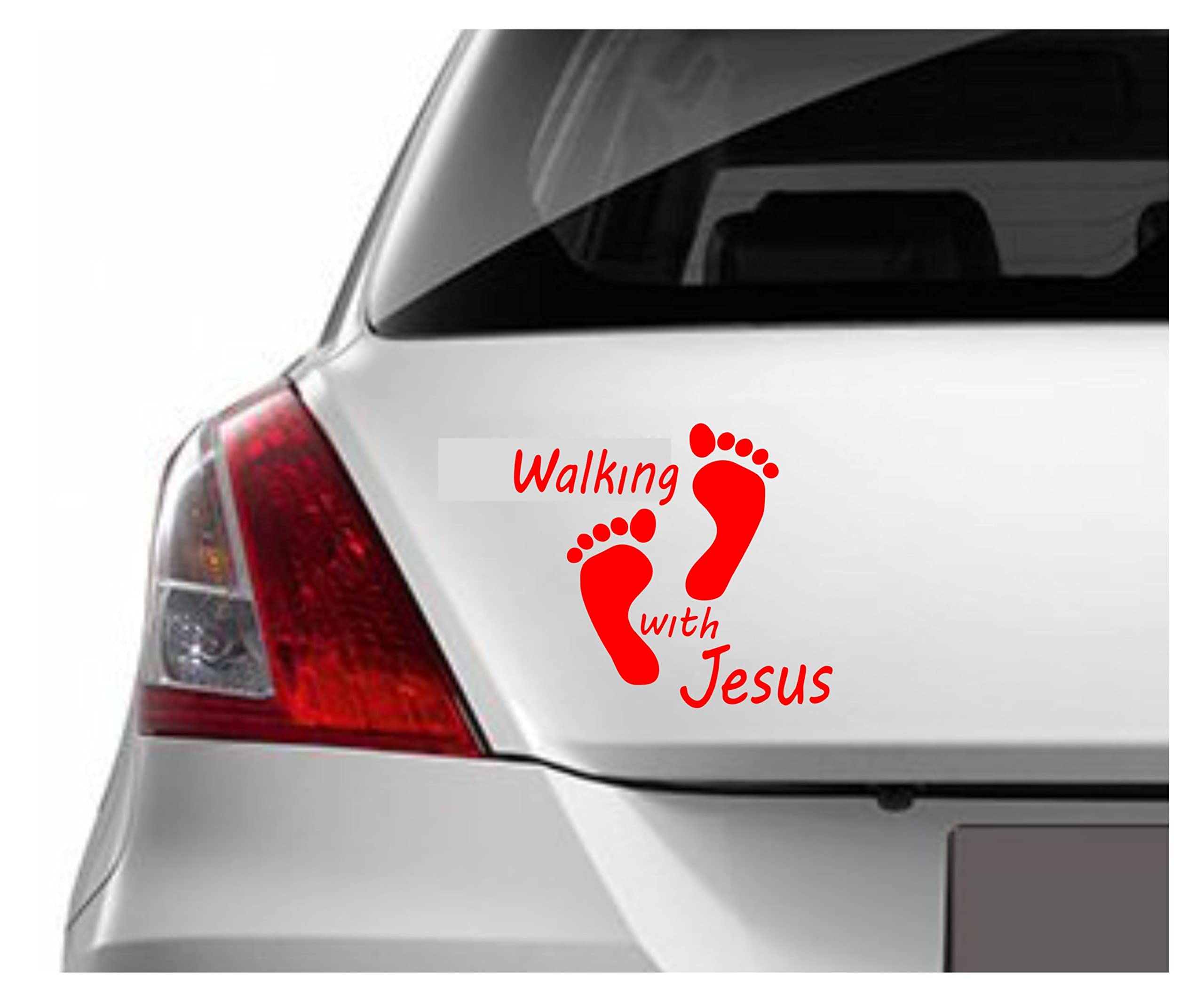 decalbazaar Vinyl Jesus Christ Walking Footprints Glossy Wall Car Sticker, 5.5 x 5 Inches, Red (B09K6F5KVJ) Amazon Price History, Amazon Price Tracker