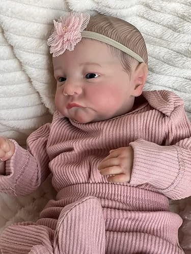 Miniatura 2 de Anano Reborn Baby Dolls Eyes Open 19 Inch Baby Doll Realistic Newborn Baby Dolls That Look Real Born Silicone Babies with Visible Veins &amp; Feeding