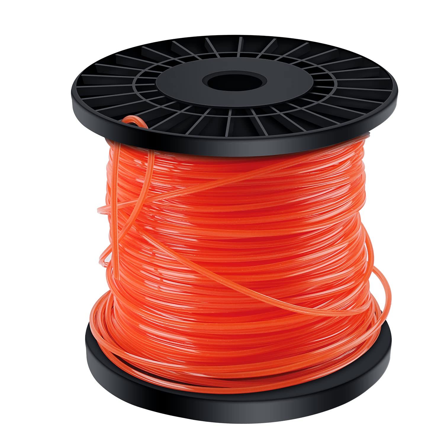 OMECO Hilo de cortacésped de 2,4 mm, hilo de repuesto para desbrozadora, hilo para desbrozadora, para desbrozadora, parque, jardín, césped, hierba, estrella, naranja, hilo de nailon, 100 m, rojo