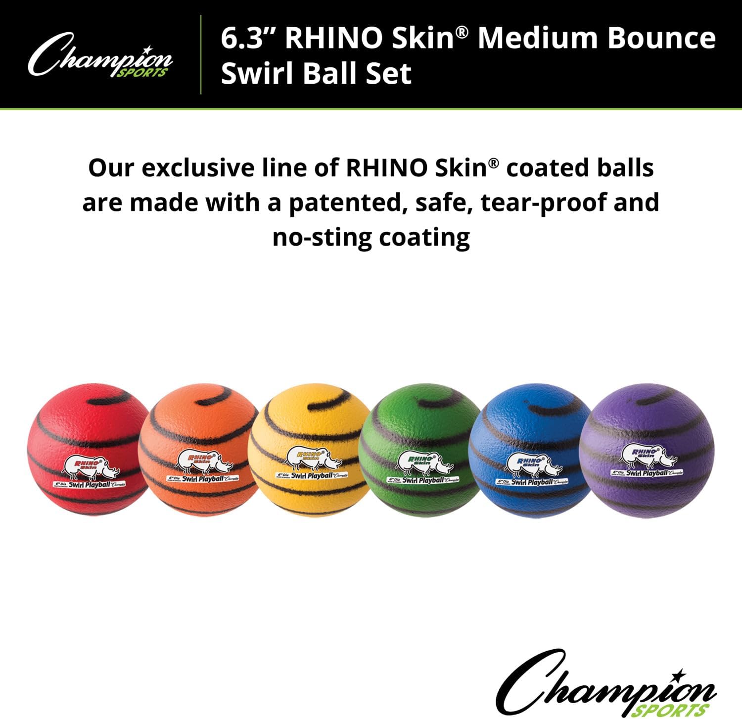 Champion Sports Rhino Skin Medium Bounce Dodgeballs