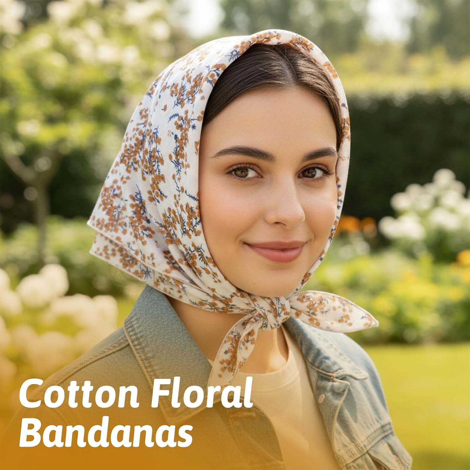 2PCS Cotton Head Bandana for Women and Men, Square Vintage Cotton Bandana, Non-slip Soft Hair Bandanas Scarf for Travel, Sports, Beach, Camping, Unisex - Image 7