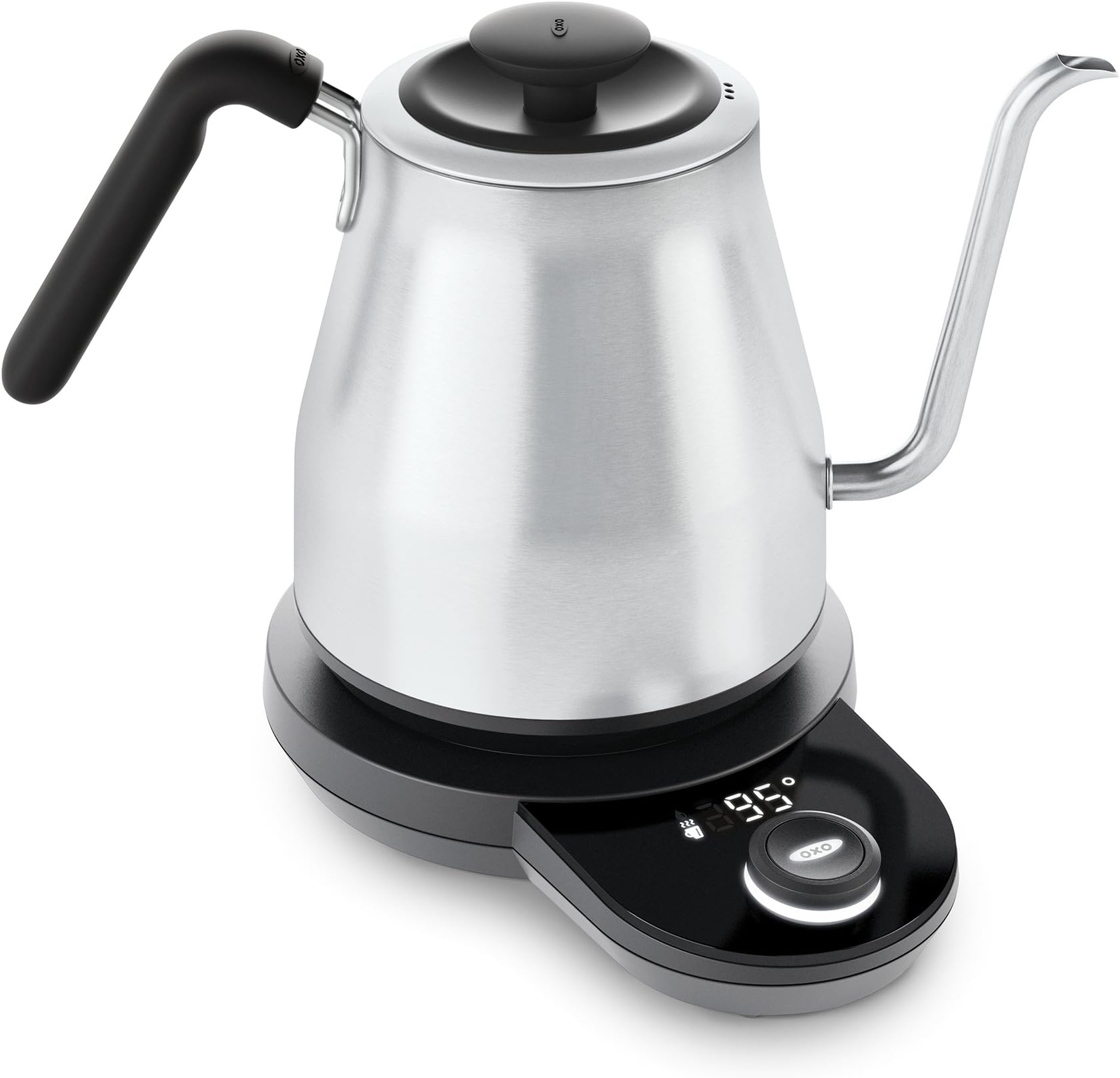 Brew Adjustable Temperature Pour Over Kettle, 1 L, Gooseneck Electric Kettle, Stainless Steel with Timer