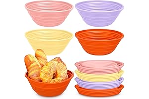 Proofing Baskets for Baking Sourdough Bread, Premium Silicone Round Bread Banneton Basket Set