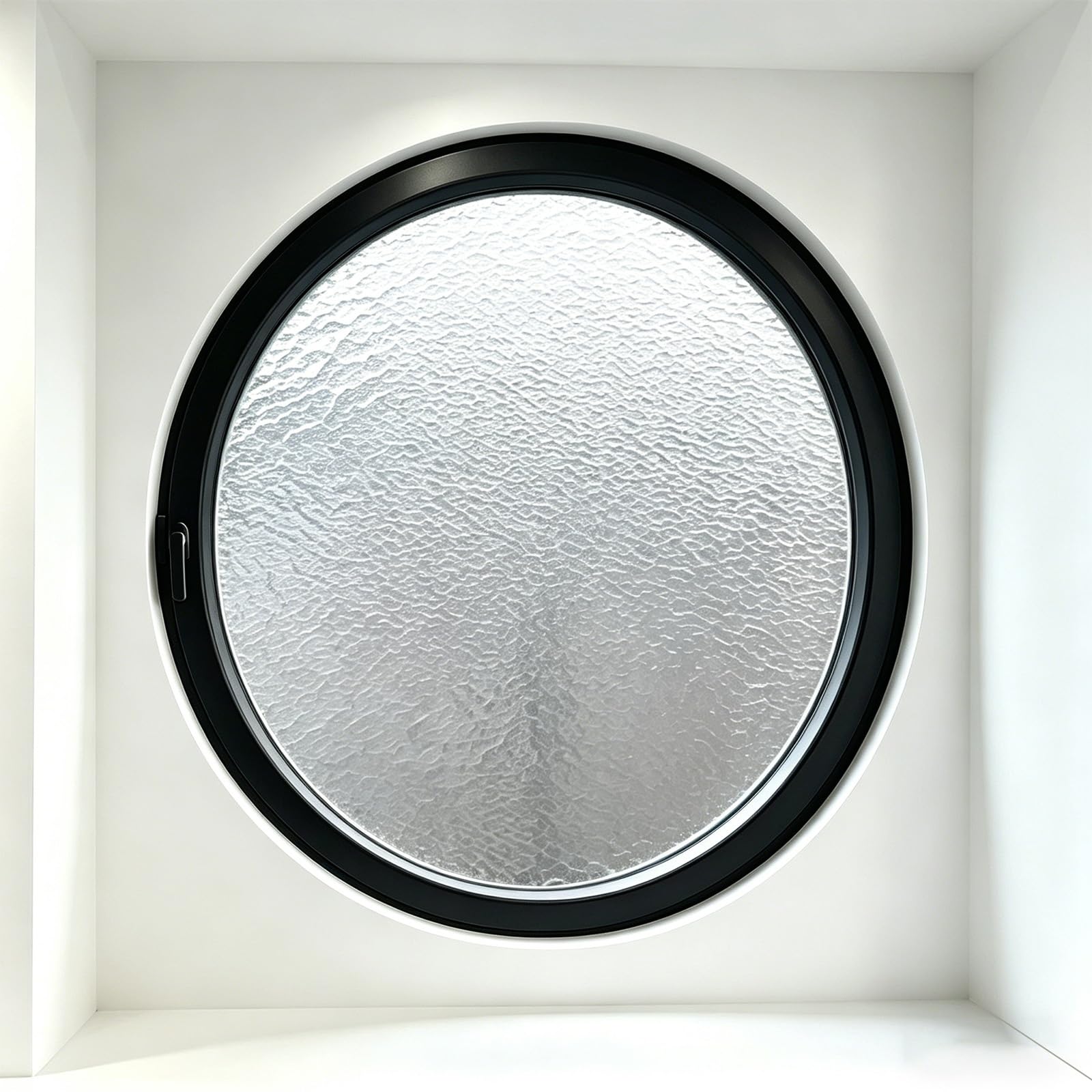 Ventana redonda giratoria de 360° de 90 cm en color negro con vidrio templado