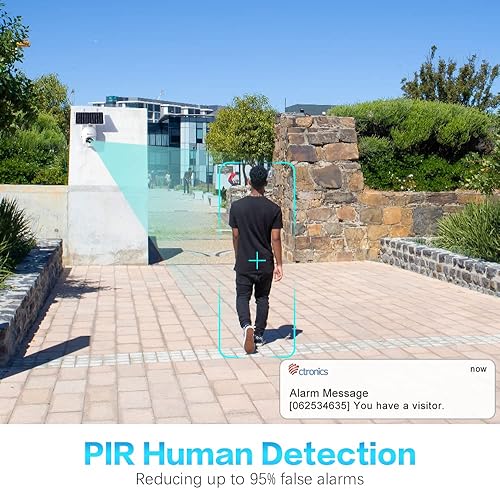 Miniatura 4 de Ctronics - Cámara para exteriores inalámbrica de 4 MP, cámara de seguridad alimentada por energía solar con batería recargable de 10000 mAh, cámara