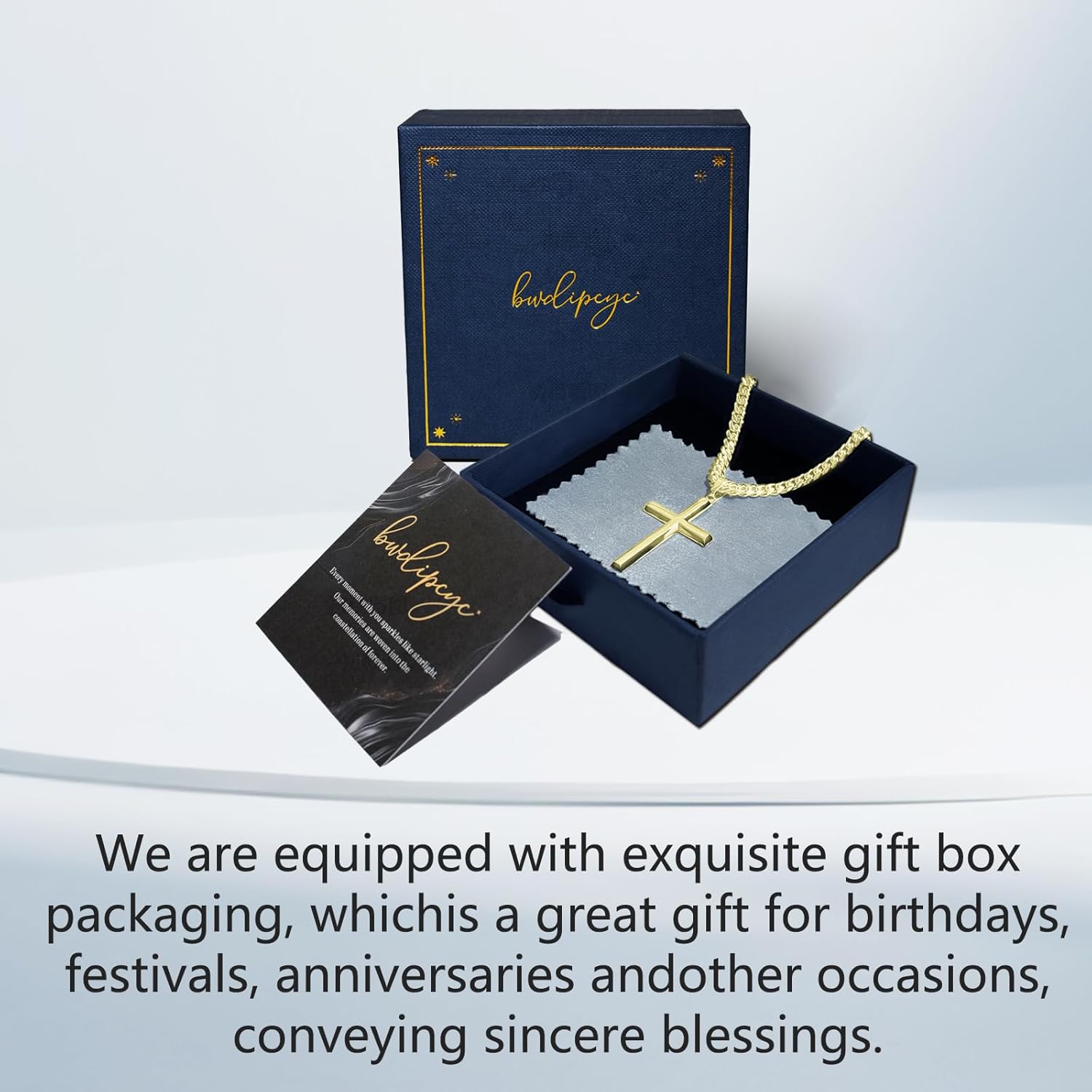 S925 Sterling Silver / 14K Gold Plated Beveled Edge Cross Necklace for Men Women with 5mm Diamond Cut Cuban Link Chain, Fashionable Men's Crucifix Pendant Chain Necklaces 16-30 Inches - Image 7