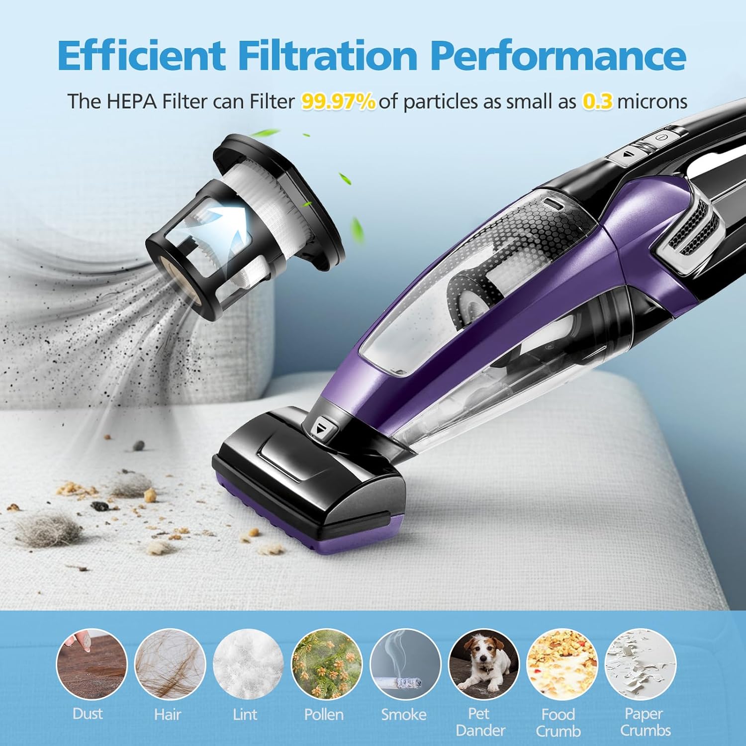 4 Pack 2284W 2390A Vacuum Replacement Filter Compatible with Bissell Pet Hair Eraser Hand Vacuum 2284W, 2390, 2390A, 2579, 2389, Part # 1614212 1614203 1614204, 4 Mesh Filters and 8 Foam Filters - Image 4