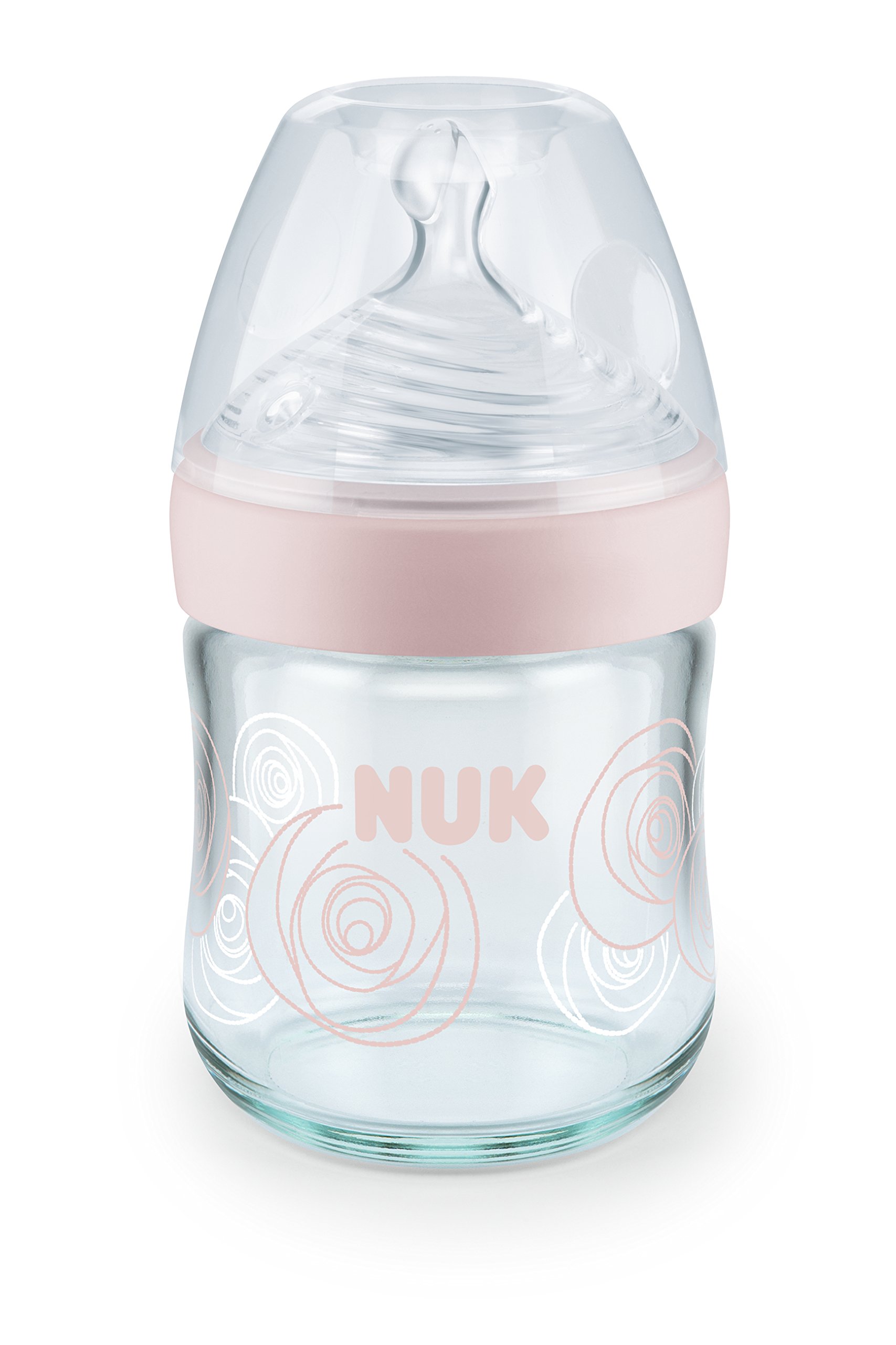 NUK 10211022 Nature Sense Glasflasche 120 ml, rosa