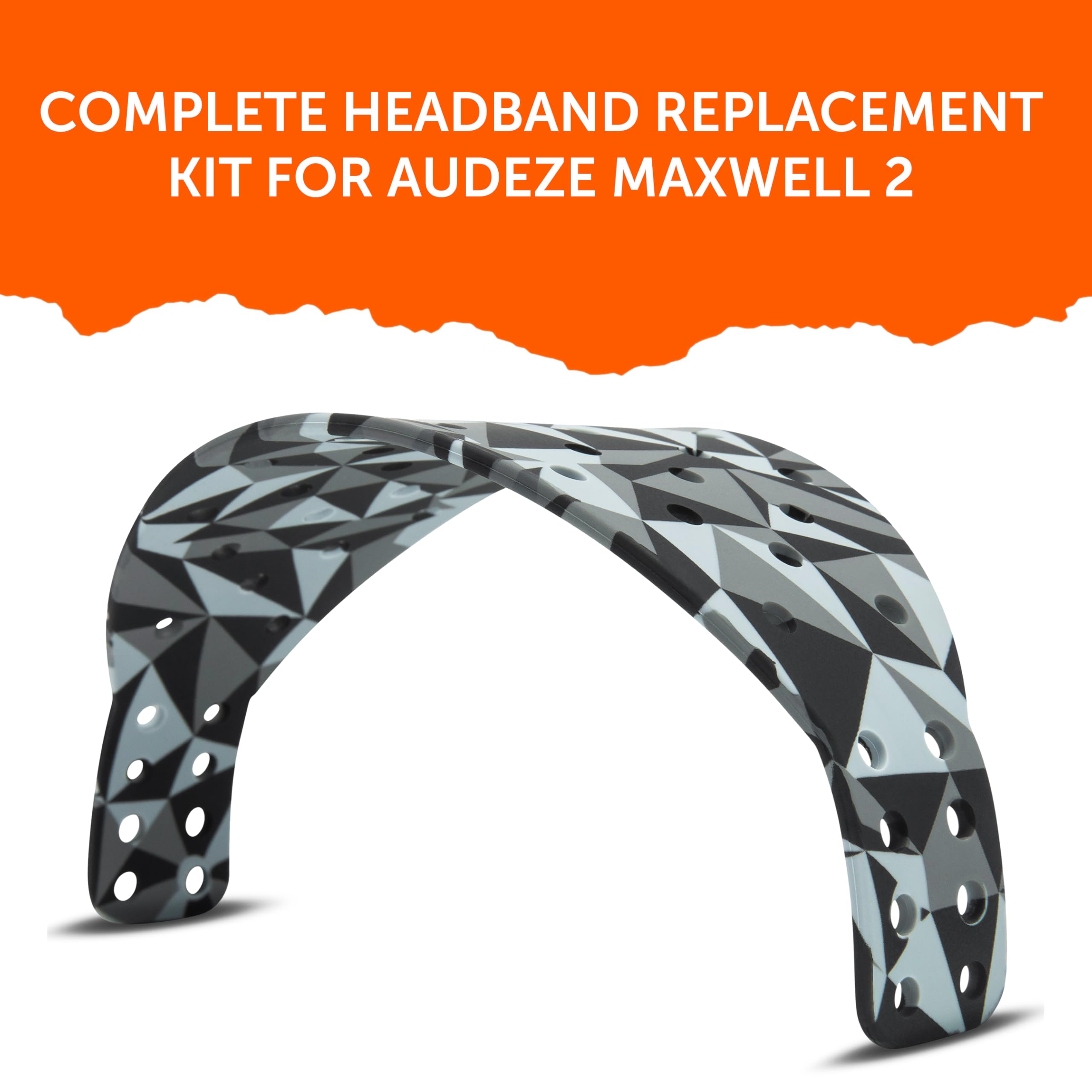WC Mod Kit Maxwell 2 - Almohadillas de Gel refrescante + Diadema de Silicona Extra Ancha + Placas de Altavoz magnéticas Compatible con Audeze Maxwell 2 de Wicked Cushions | Geo Gris