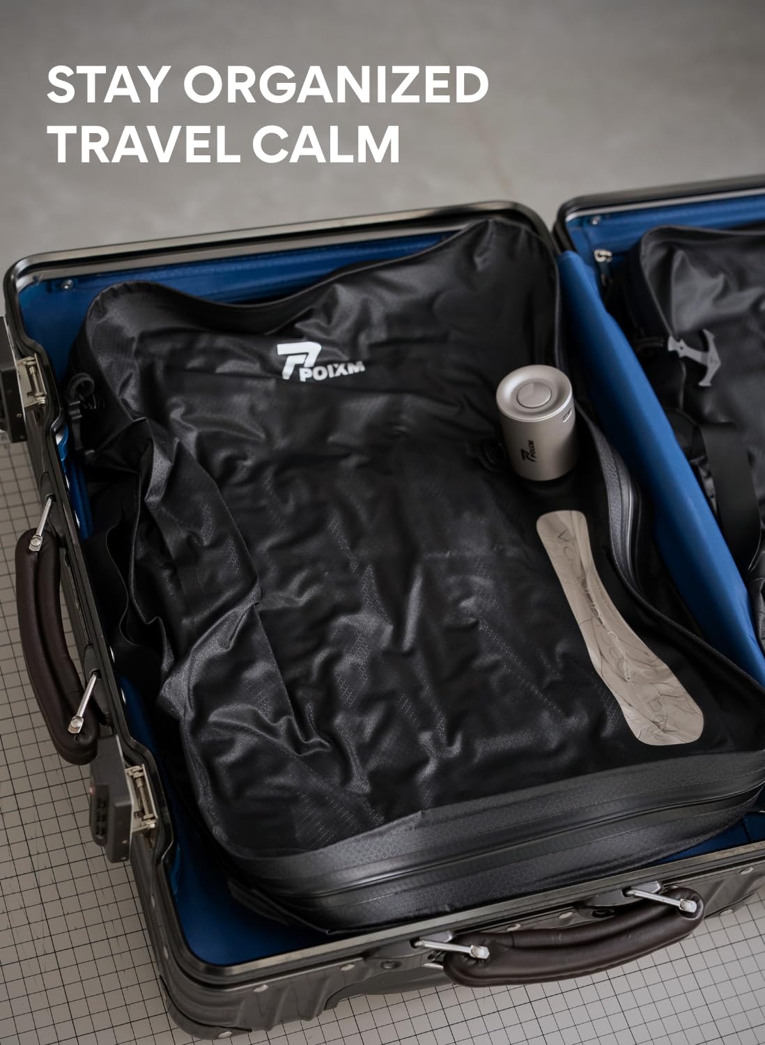 Lot de 3 sacs sous vide pour voyage avec pompe sans fil, fermeture éclair ouverte à 180°, étanchéité IP67, sacs de compression réutilisables pour sac à dos, valise, rangement à la maison (lot de