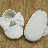 Vista 4 de Nihao Baby Conjunto de zapatos de bautismo y diadema blancos para niñas