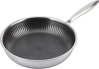 Justyushu Patelnia ze stali nierdzewnej PAN bez kijów Nieszczelna Omlet Steak Smażenia PAN Kitchen Supplies Rondel (Sheet Size : 28cm)