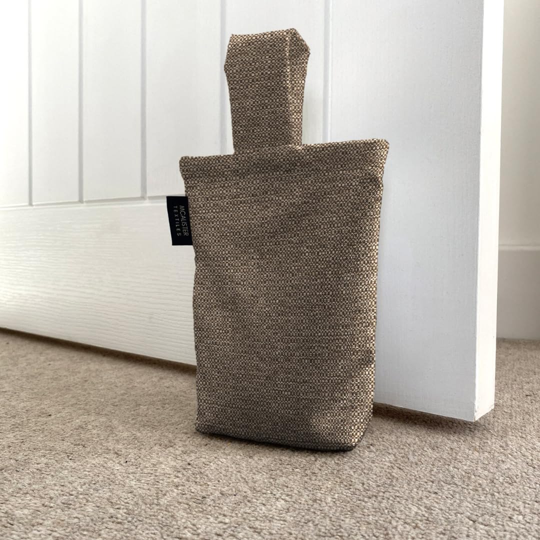 McAlister Textiles Milan Unfilled Fabric Door Stop Bag 21cm x17cm in Brown