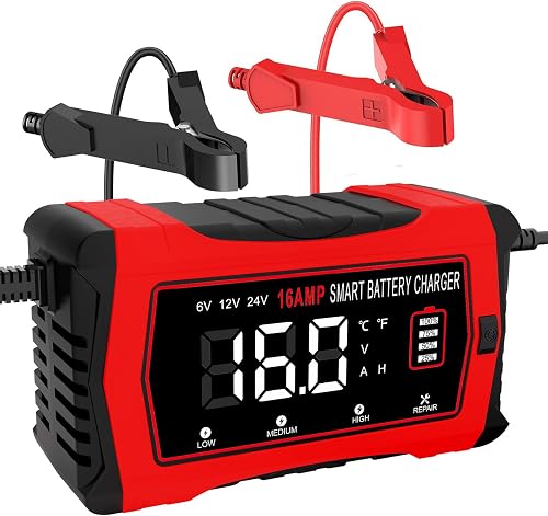 HTRC 16A Car Battery Charger 6V/12V/24V for AGM, LiFePO4 and EFB Batteries - 9