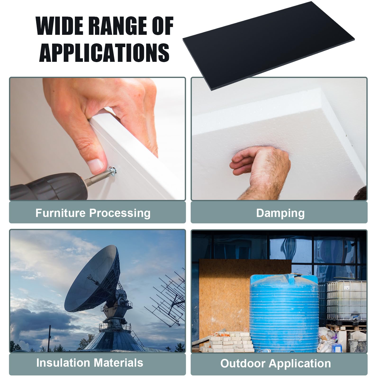HDPE Plastic Sheets - Black (2 Pack) -6 HDPE Plastic Sheets - Black (2 Pack) -6