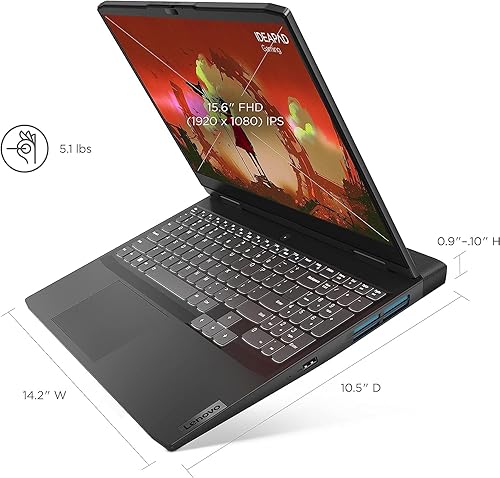 Miniatura 6 de Lenovo Laptop IdeaPad Gaming 3 2023, pantalla FHD de 15.6 pulgadas, procesador AMD Ryzen 5 6600H (hasta 4.5 GHz, 6 núcleos), NVIDIA GeForce RTX