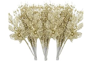 ROSELEAF 28 Pack Artificial Glitter Berry Stem Ornaments