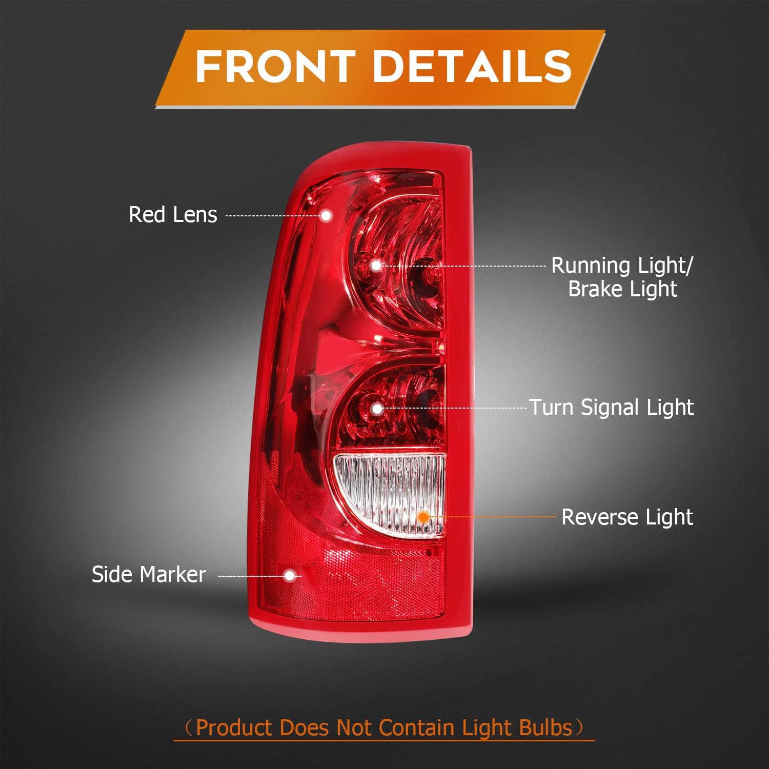 Tail Light Assembly for Chevrolet for Silverado 1500/2500 1999-2006 for Chevrolet for Silverado 1500 HD 2001-2003 2005-2006 Red Housing Clear Lens Driver and Passenger Side Tail lamp
