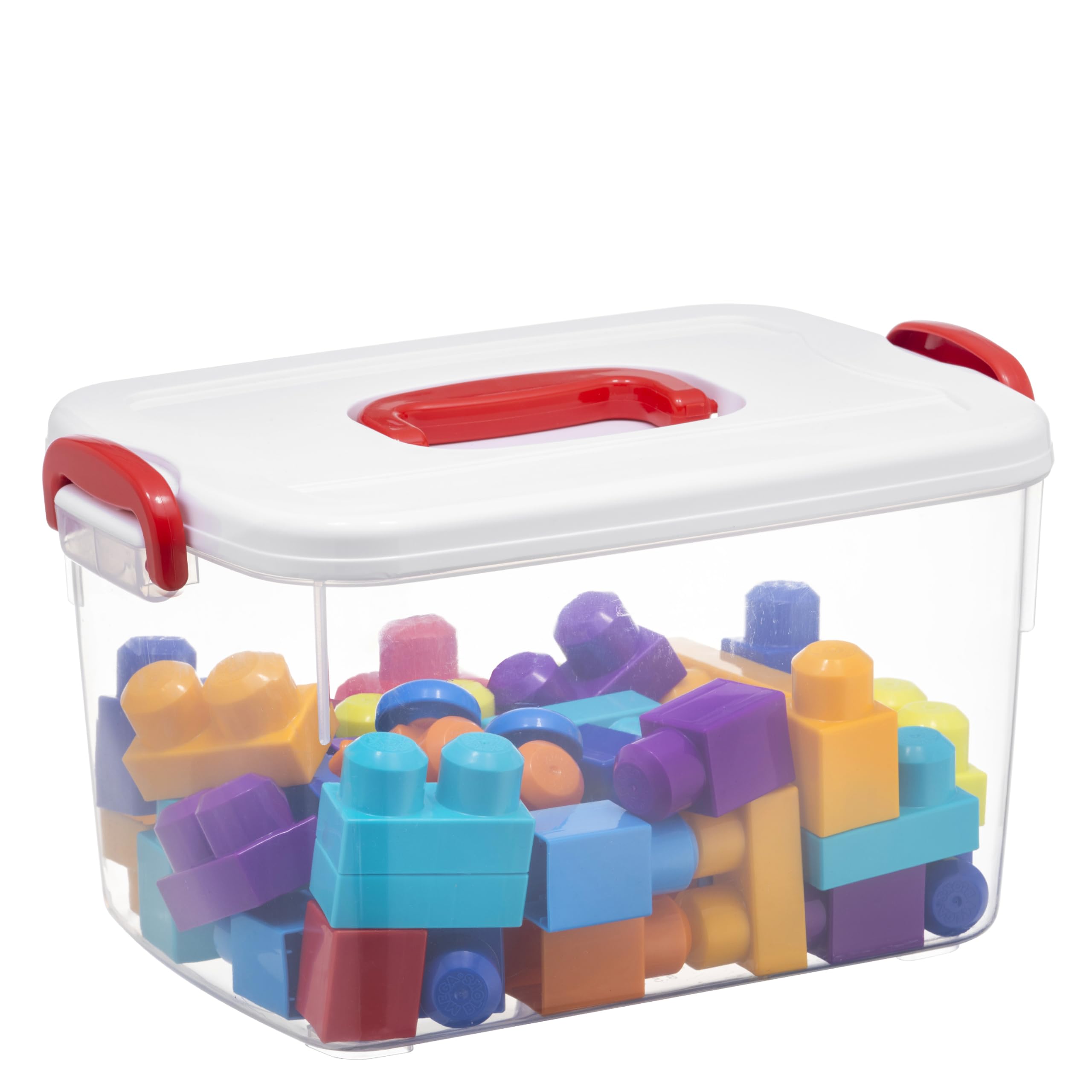 Tribello Clear Plastic Storage Bins with Lids and Handle Stackable Storage Bins, 9 Quarts