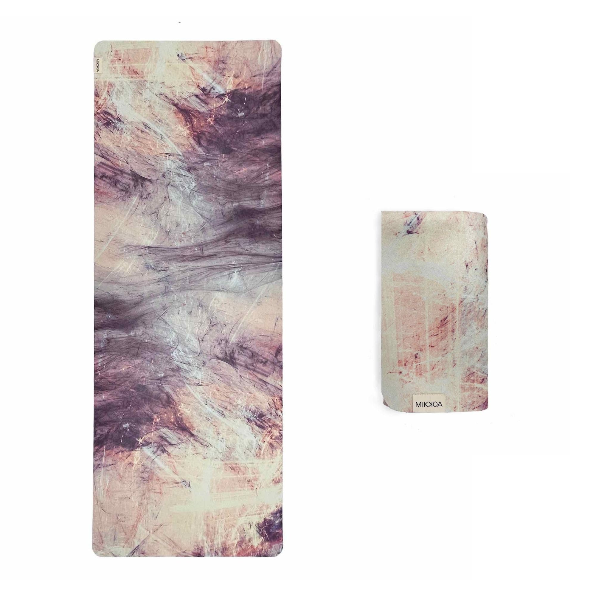 Mystic Marble - Tappetino da yoga da viaggio, pieghevole, leggero, antiscivolo, lavabile in lavatrice, colore: verde