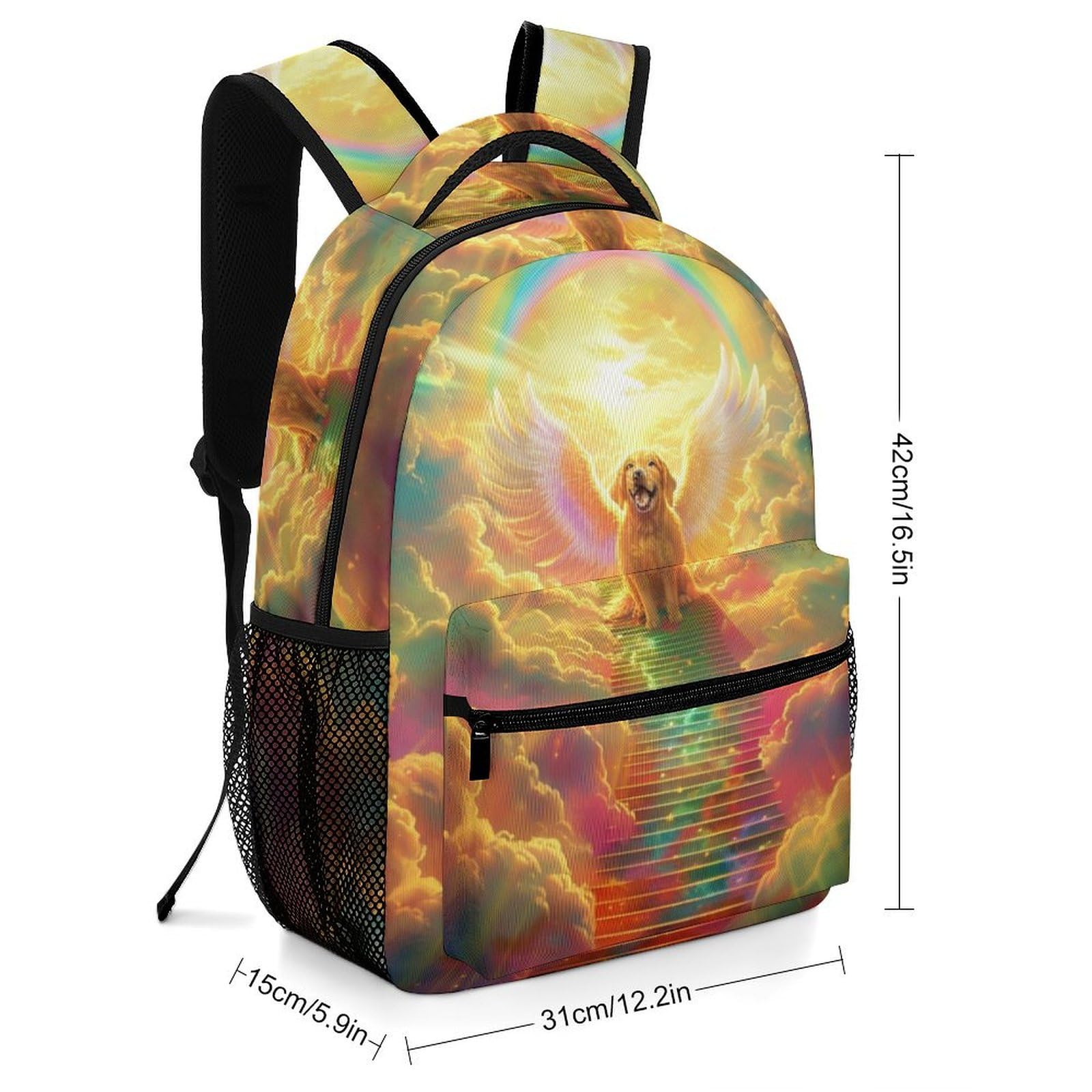 Hund Engel Schulrucksack Mädchen Jungen Haustiere Schulranzen Casual Daypack Buchtasche Büchertasche Für Schule Und Reise One Size