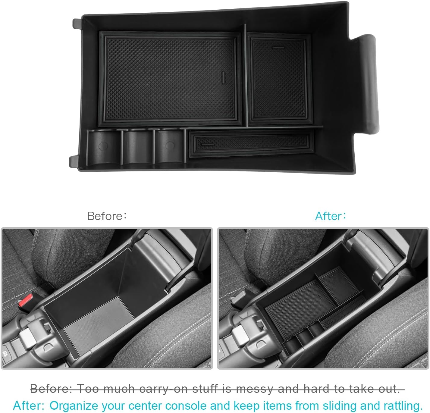 CDEFG 2025 2026 2027 HR-V Center Console Organizer Tray for 2023-2026 2027 Honda HRV HR-V Accessories Middle Console Armrest Tray Storage Box Secondary Insert Coin Container Car Interior Accessory