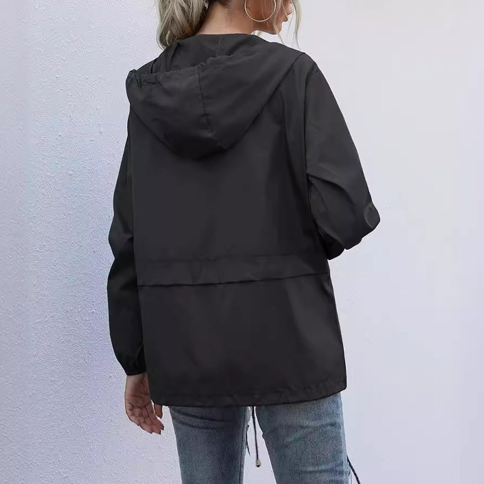 Veste imperméable légère pour femme, veste de pluie à capuche pour randonnée, course à pied, cyclisme