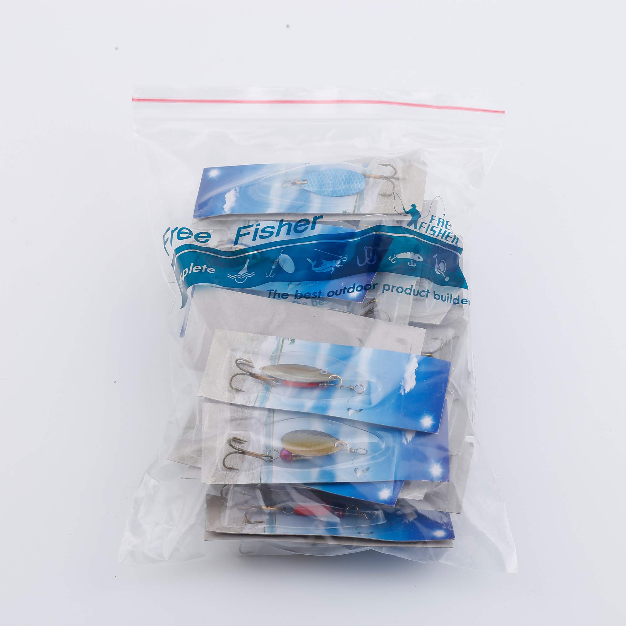 Juego de 24 cucharas de Pesca de Trucha, Percha para señuelos de Pesca de Metal, Cuchara giratoria metálica de Trucha, pincho de Pesca, carnívico
