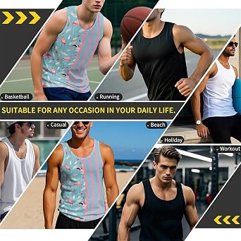 Cool Skull Mens Beach Tank Tops Novelty Graphic Quick Dry Sleeveless Shirt for Beach Workout S-4XL