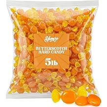 Butterscotch Hard Candy 5 LB Bulk Bag - Individually Wrapped Candy - Yellow Butter scotch Discs Candies for Office, Parties, Bowls and Holidays
