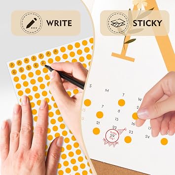 1/4 Round Color-Code Dot Sticker,Coding Circle Labels (Fluorescent Orange)