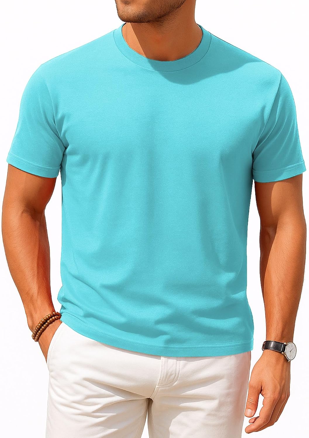 Mens T-Shirts Short Sleeve Crew Neck Solid Fashion Tee Shirts
